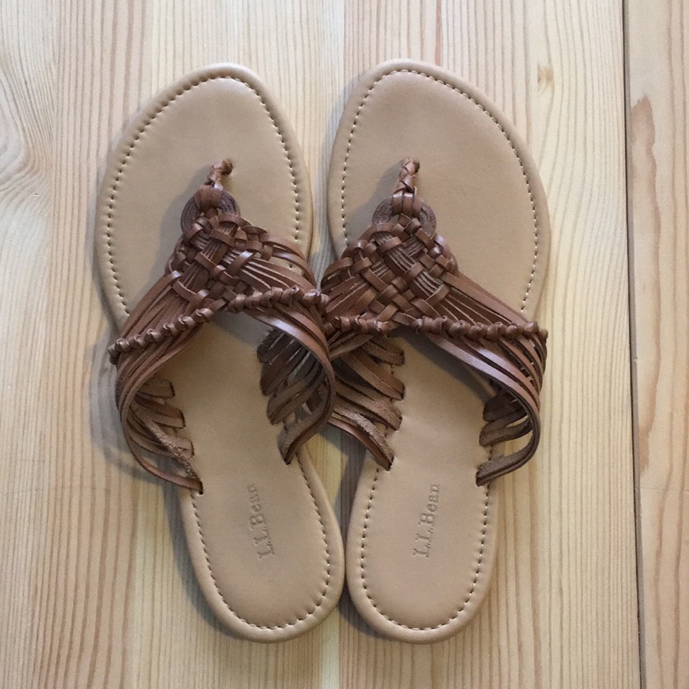 LL Bean Leather Weave Sandals